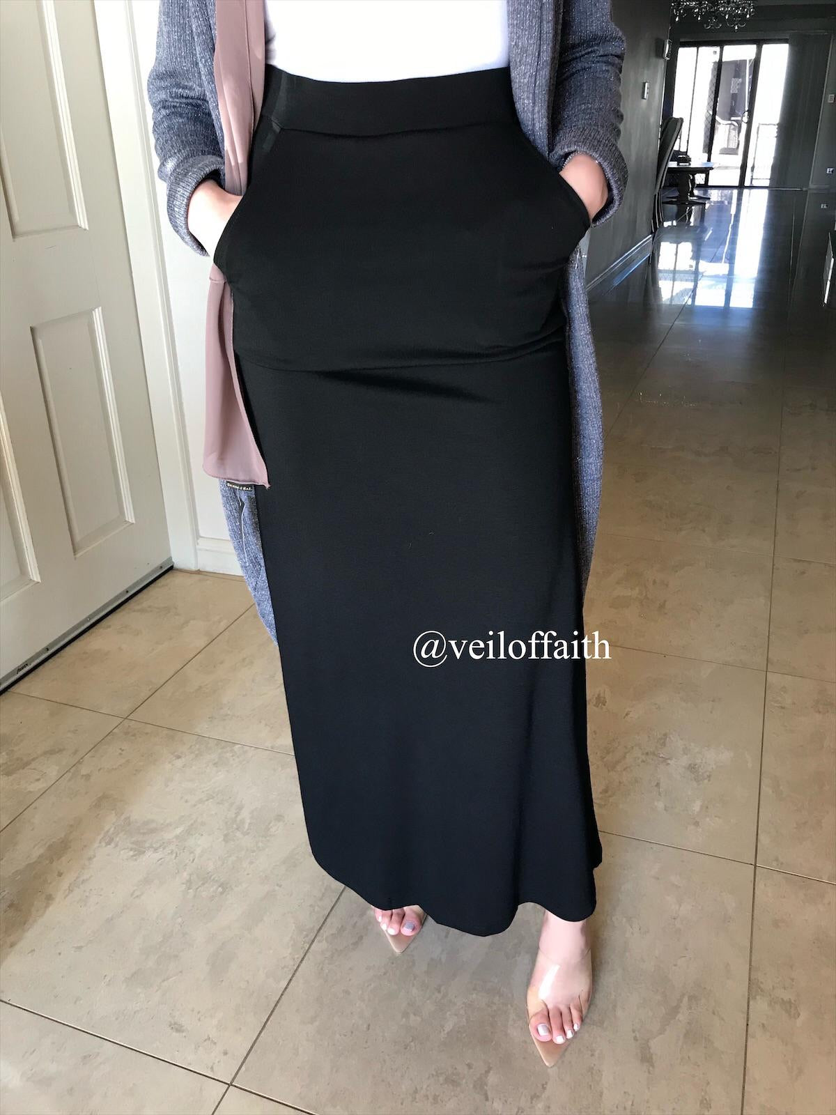 Cotton skirt high rise A-line maxi length everyday wear