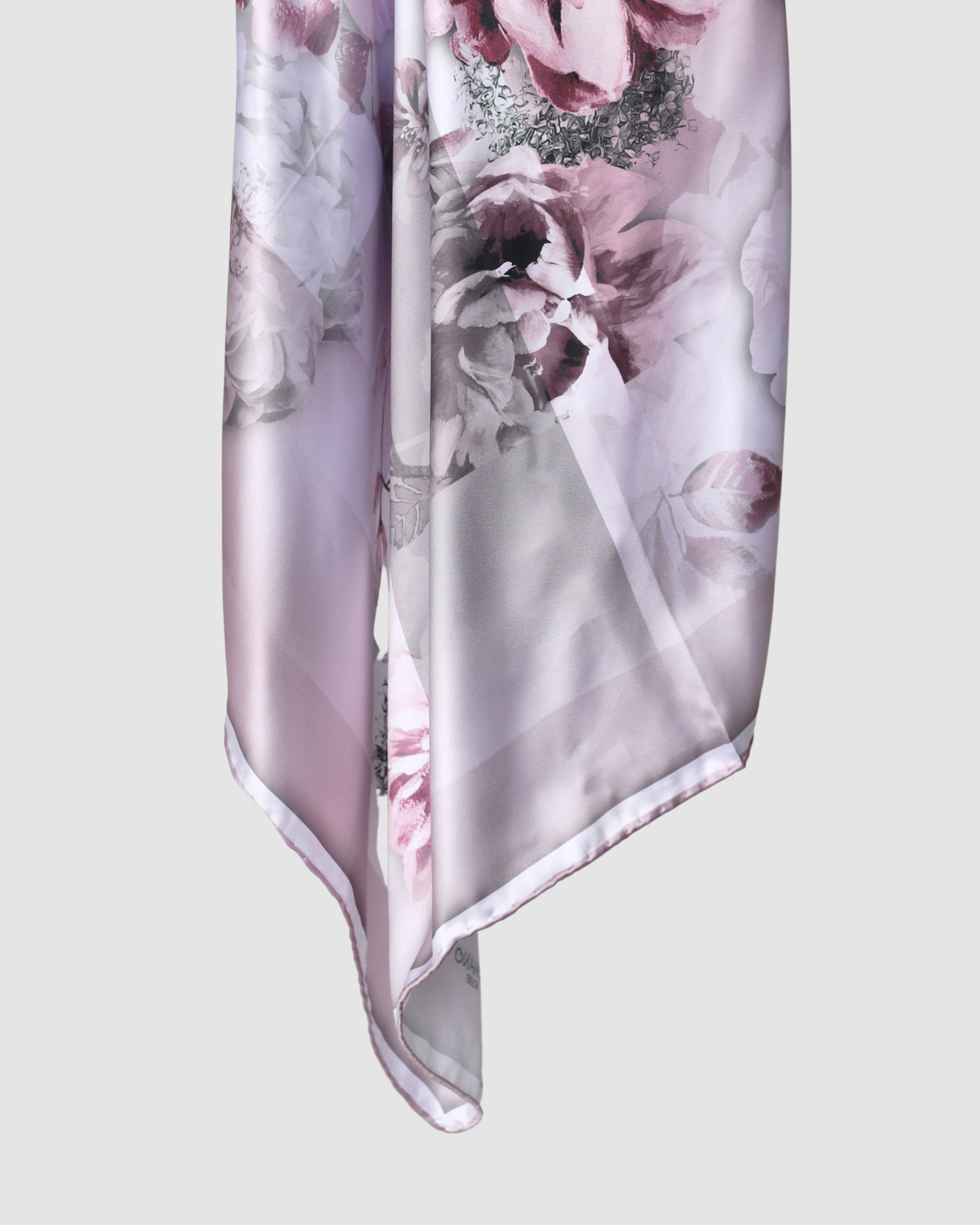 Floral silk square hijab 110cm x 110cm smooth lightweight modest fashion scarf