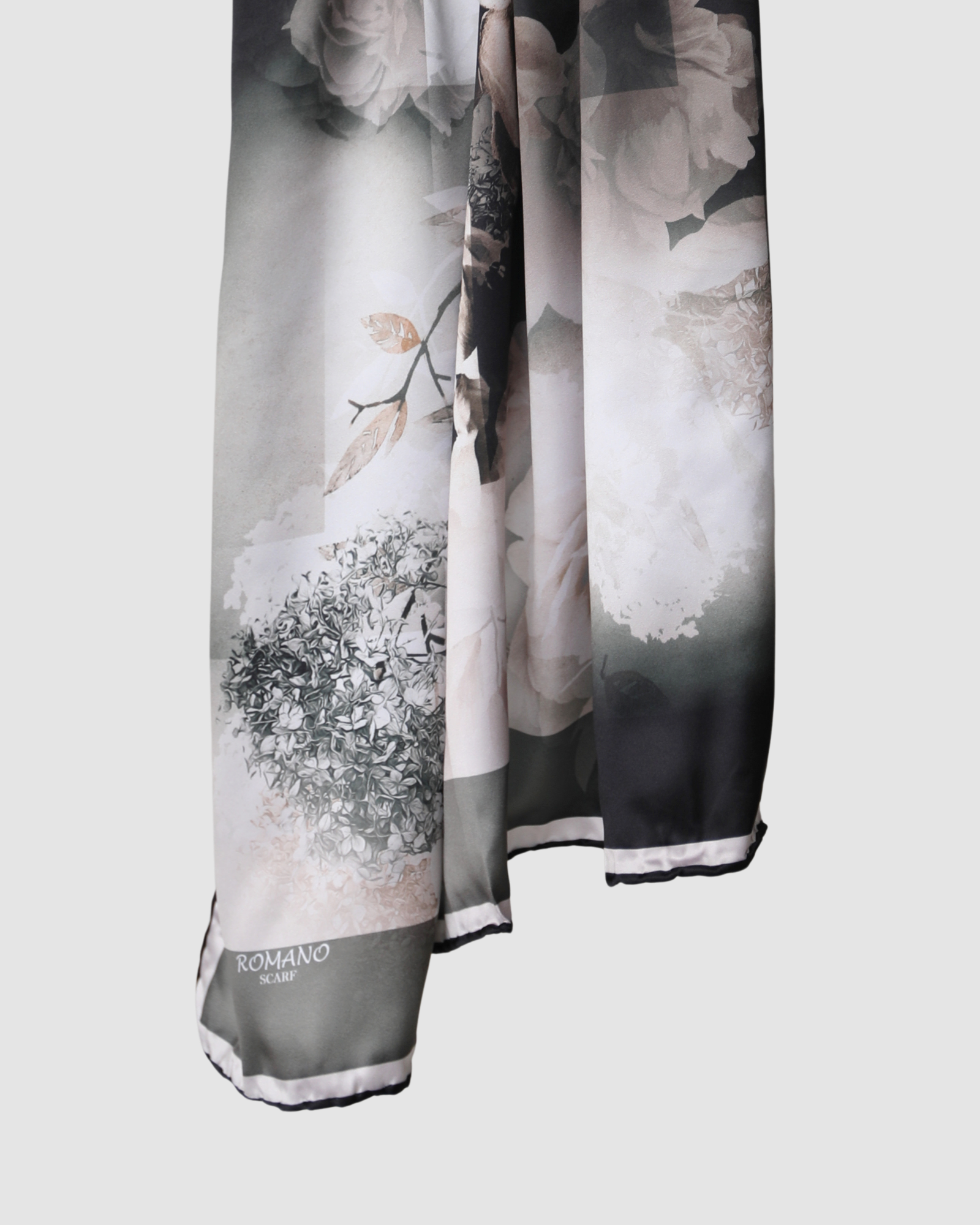 Floral silk square hijab 110cm x 110cm smooth lightweight modest fashion scarf