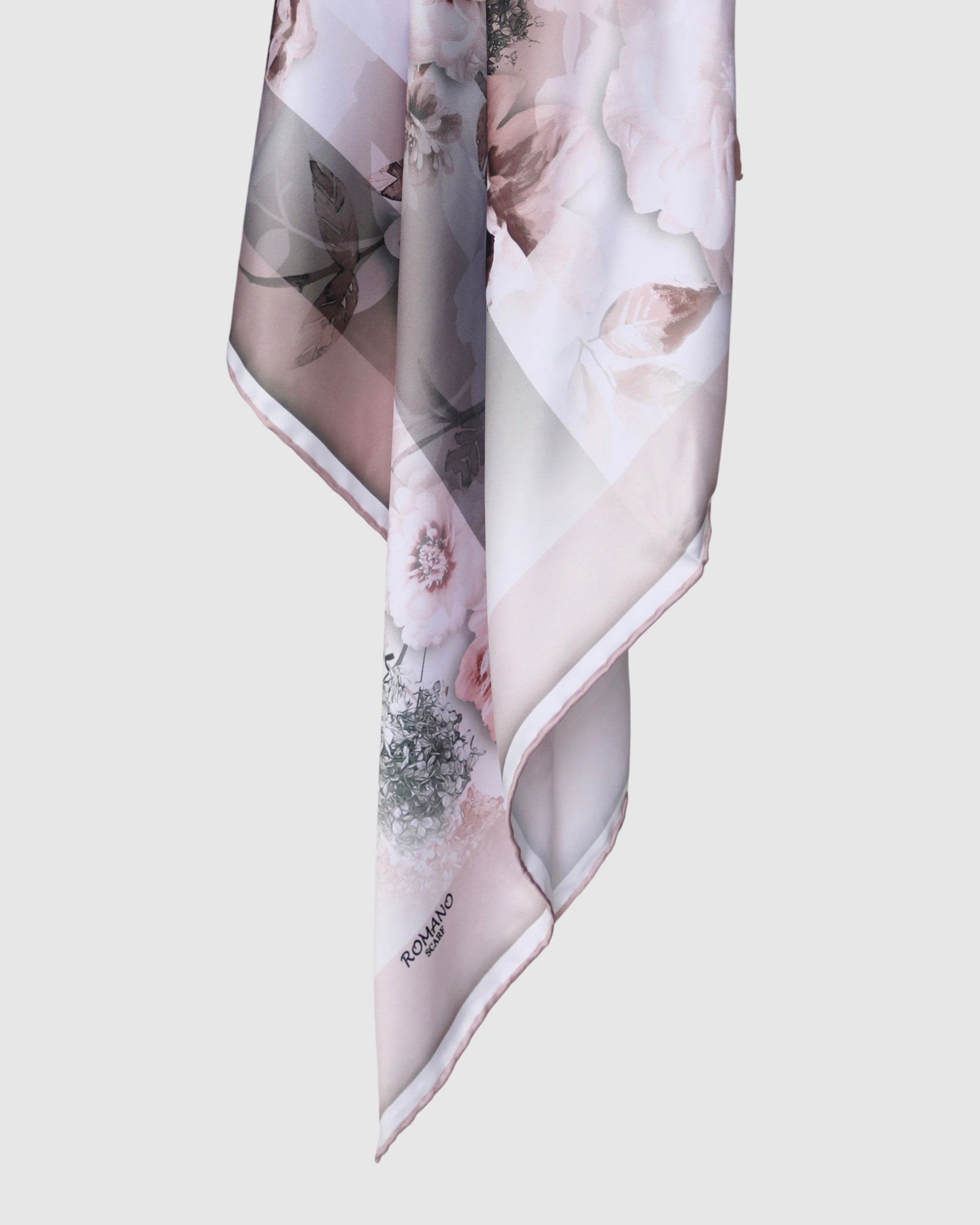 Floral silk square hijab 110cm x 110cm smooth lightweight modest fashion scarf
