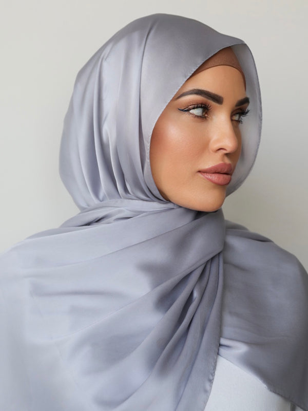SILK LOOK SLATE GREY SCARF