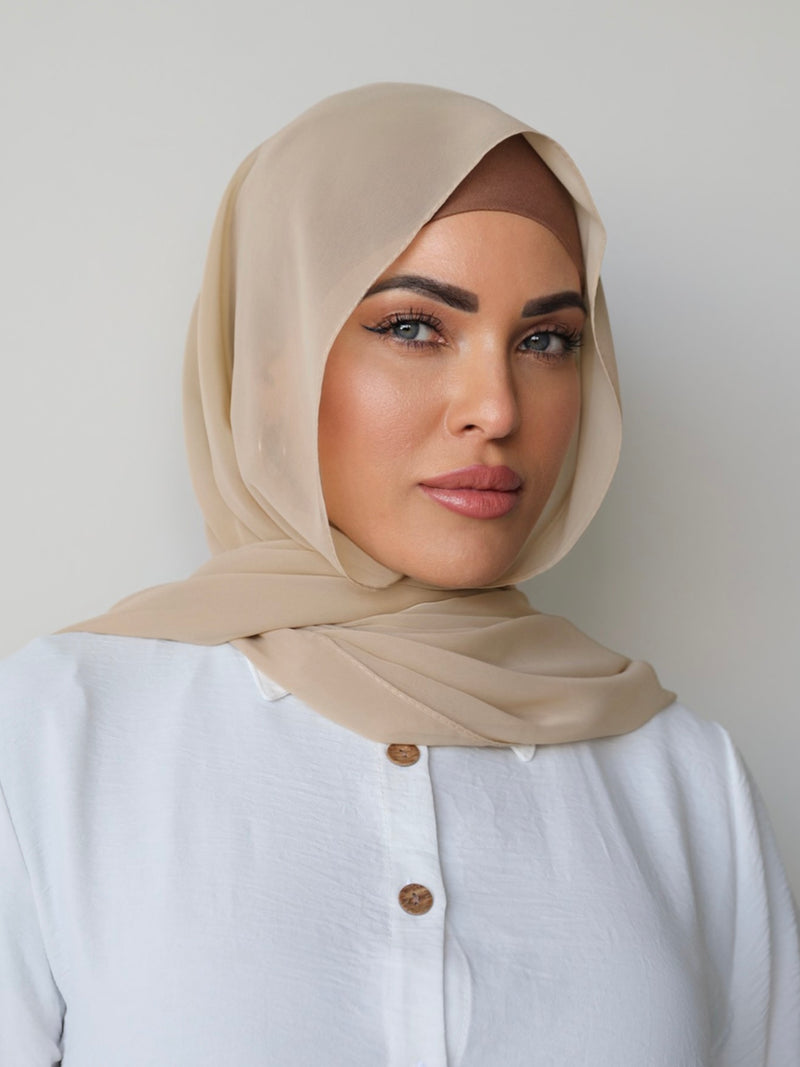 BEIGE CHIFFON SHAWL