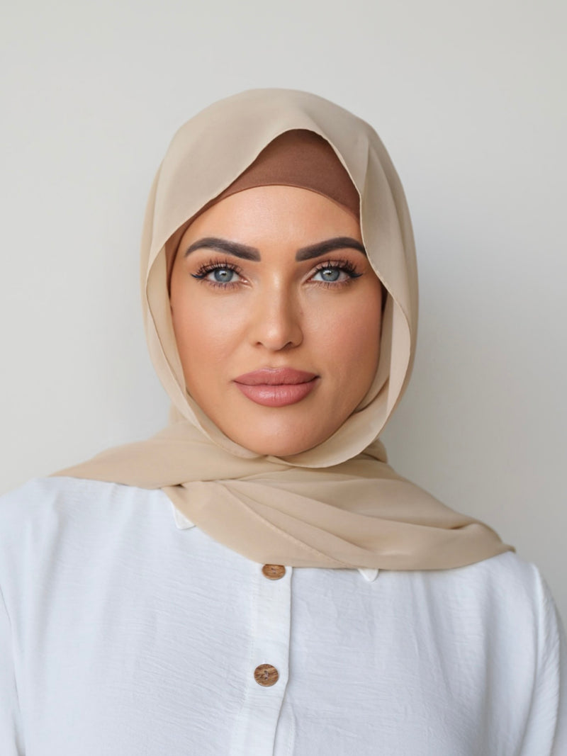 BEIGE CHIFFON SHAWL