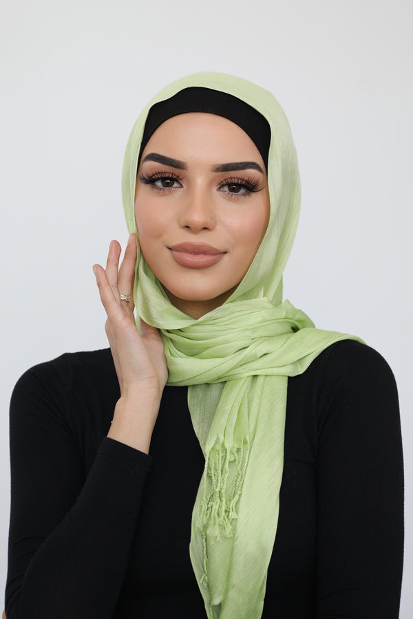 LIME GREEN FINE SCARF
