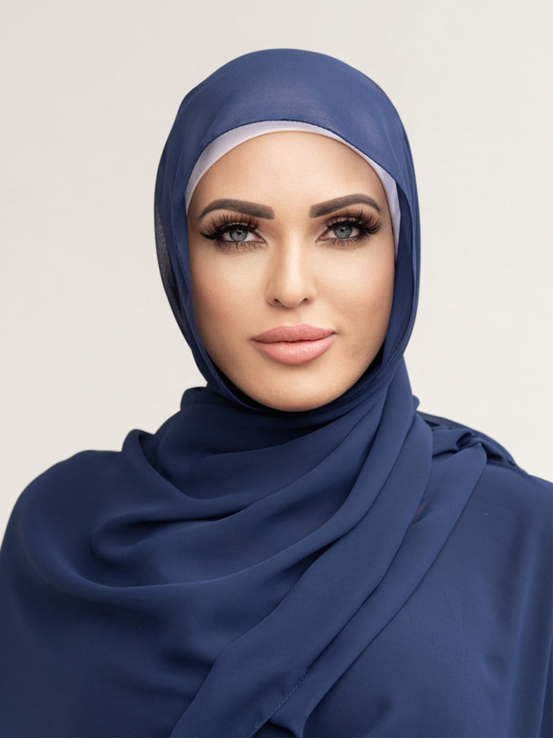 NAVY CHIFFON SHAWL