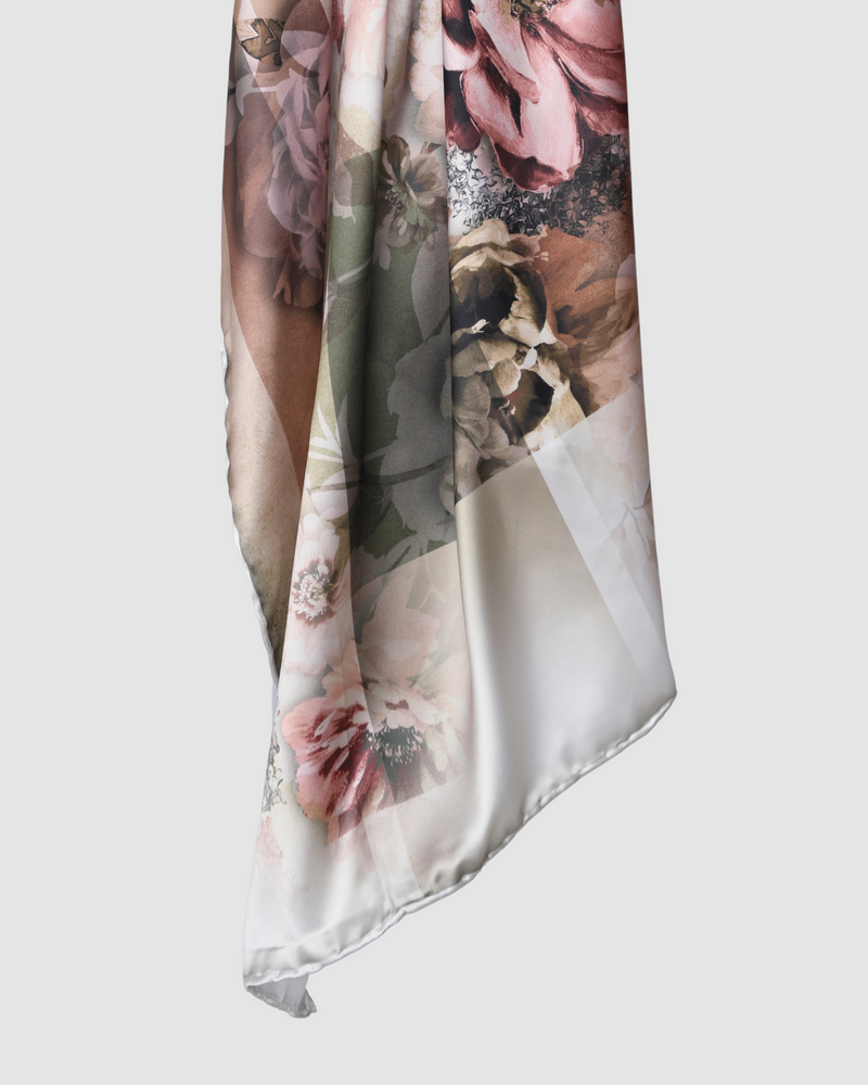 FLORAL SILK SQUARE SCARF