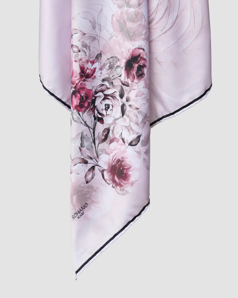 ROSE SILK SQUARE SCARF