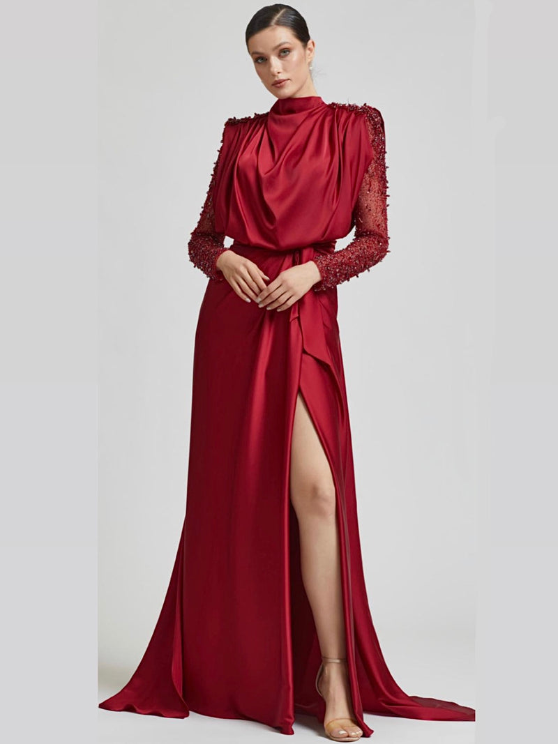 Red Embroidered Gown – daniasiddiqui.com