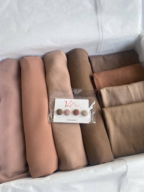 NEUTRAL HIJAB GIFT BOX with hijab magnets