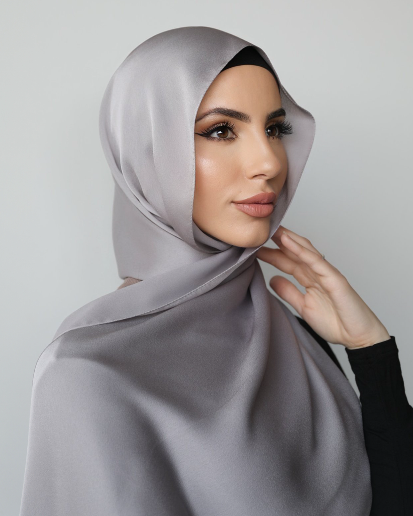 SILK LOOK SCARF- SILVER