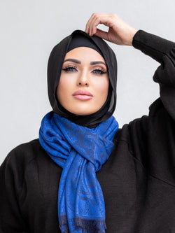 BRIGHT BLUE CRAFTED PASHMINA