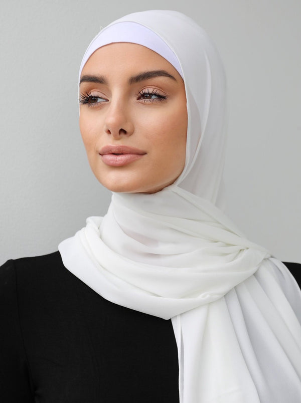 OPAQUE PEARL WHITE LONG SCARF