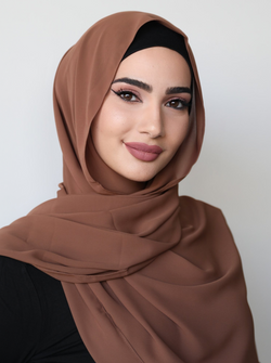 OPAQUE BROWN LONG SCARF