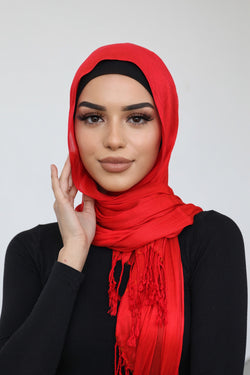 RED FINE SCARF