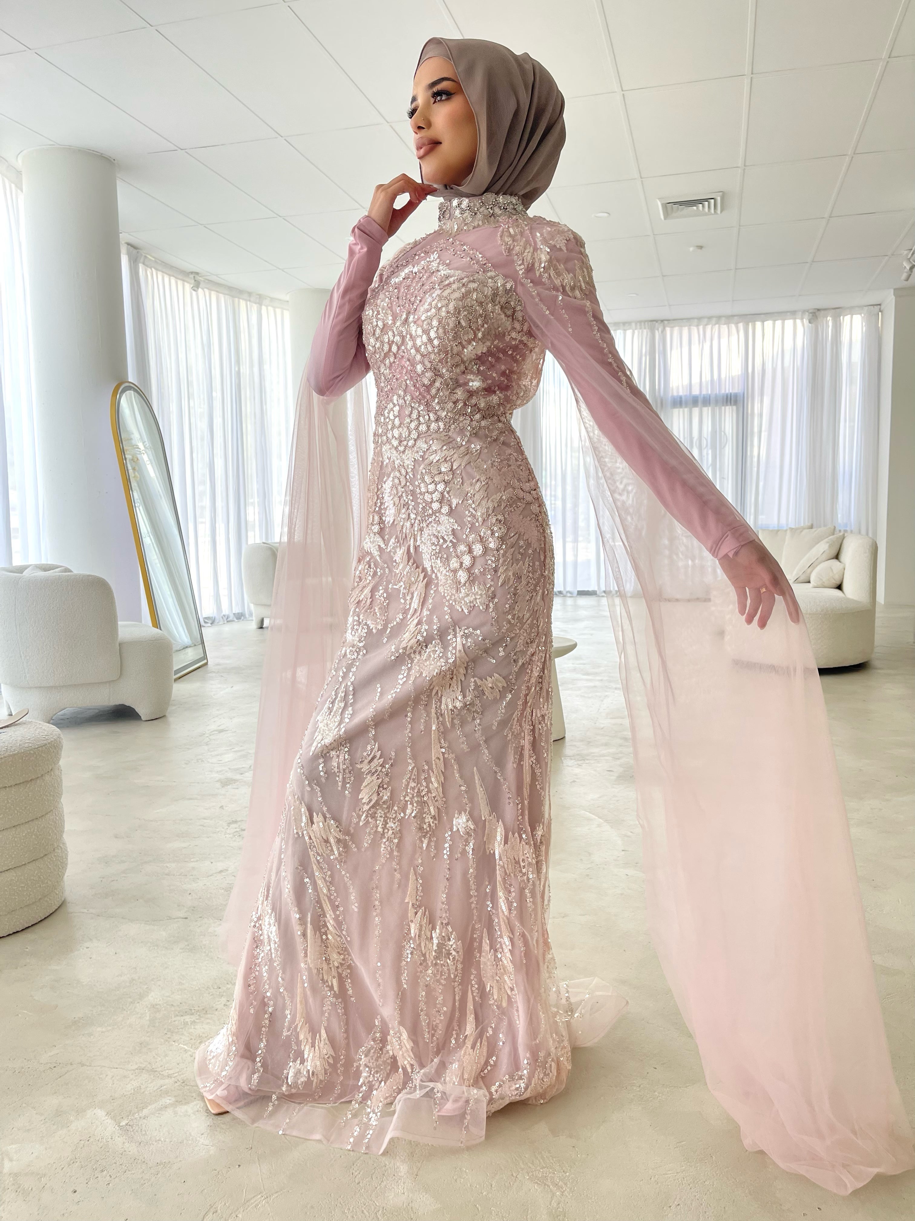 SKYE PINK BEADED DRESS