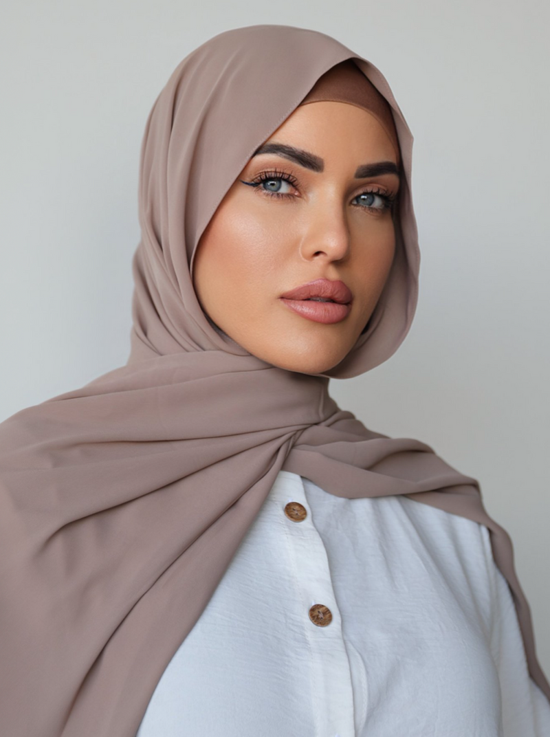 OPAQUE LIGHT TAUPE LONG SCARF